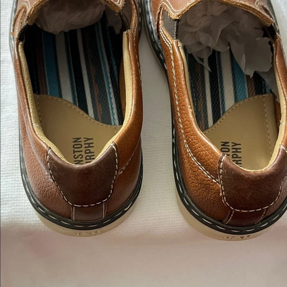 Johnston & Murphy Tan Leather Slip-On Loafers